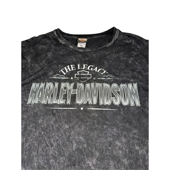 Harley Davidson Men’s 2XL The Legacy Honolulu Hawaii T-Shirt Acid Wash 2012 - Picture 2 of 8